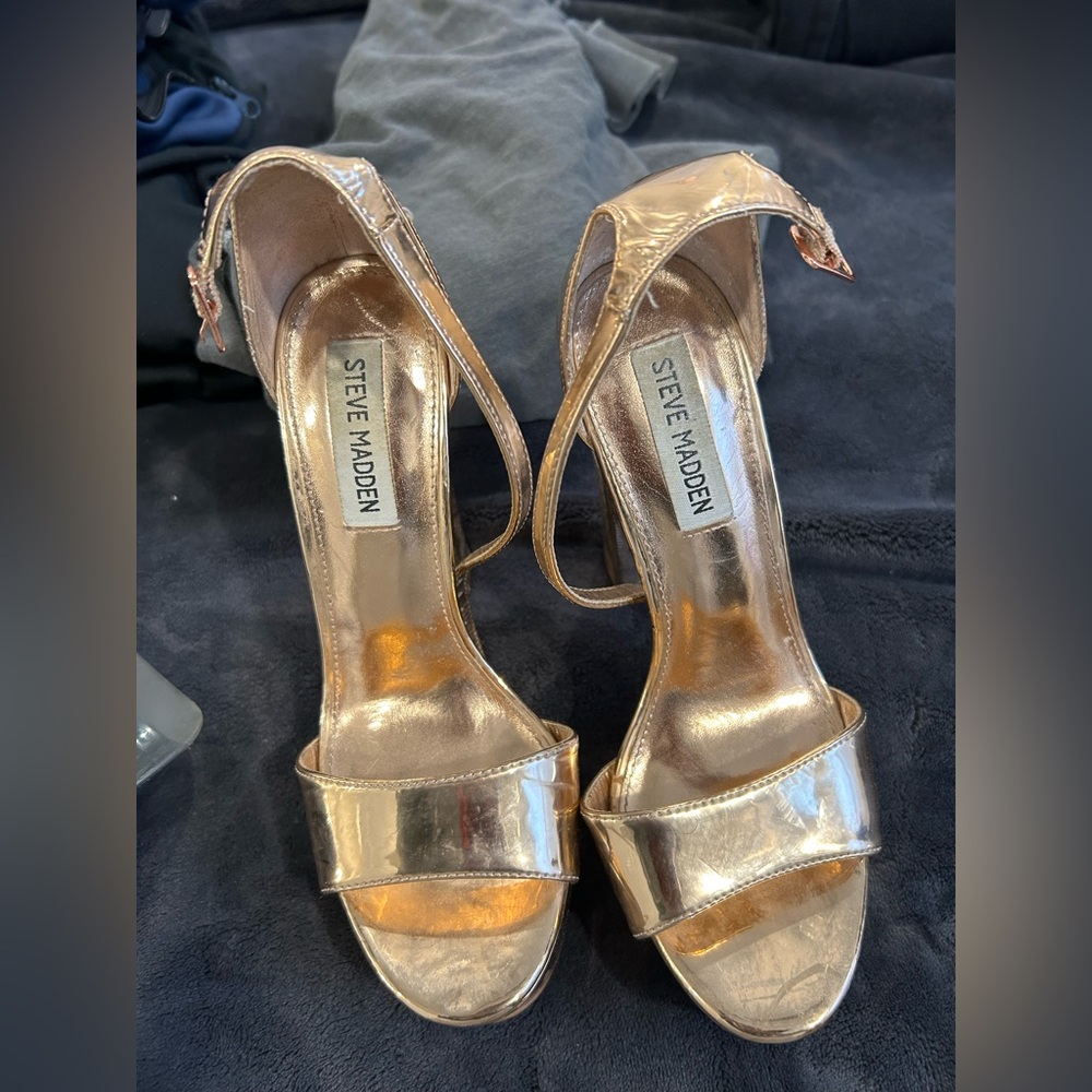 Gold Steve Madden Platform Heels